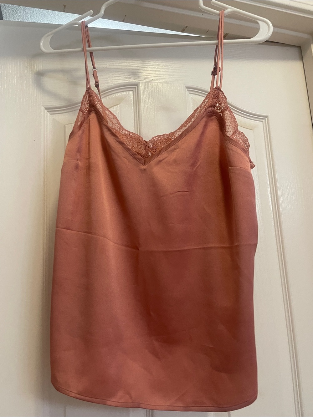 Abercrombie & Fitch Satin Lace-Trim Chemise in Rose